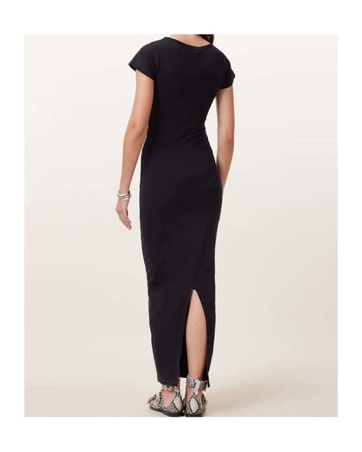 AllSaints Black Katarina Short-Sleeve Dress