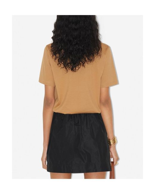 Burberry Brown Equestrian Knight-Printed Crewneck T-Shirt