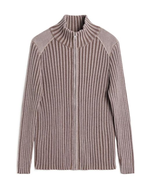 Our Legacy Brown Chunky-Ribbed Cardigan