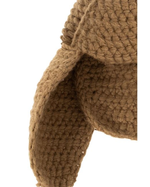 Etro Natural Crochet Earflap Hat