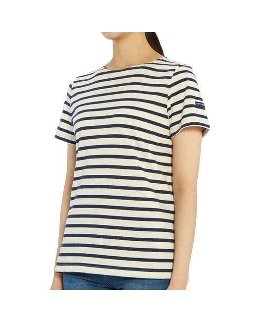 Saint James Blue Striped Graphic T-Shirt