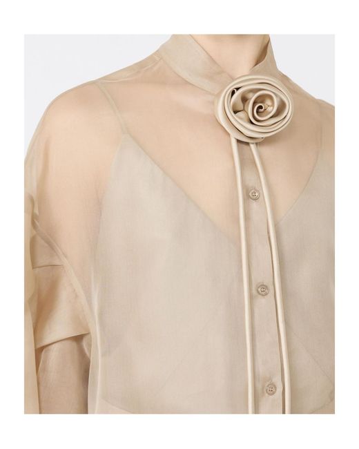 Max Mara White Mxamoschea Floral-Appliqué Brooch