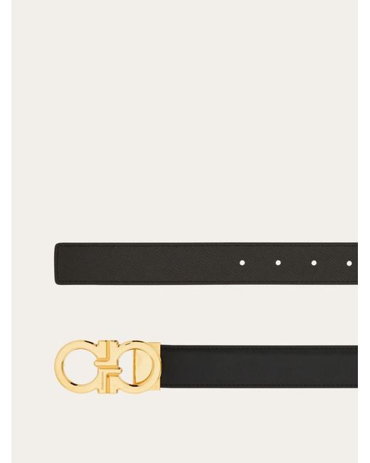 Ferragamo White Ferragamo Reversible Gancini Buckle Belt for men