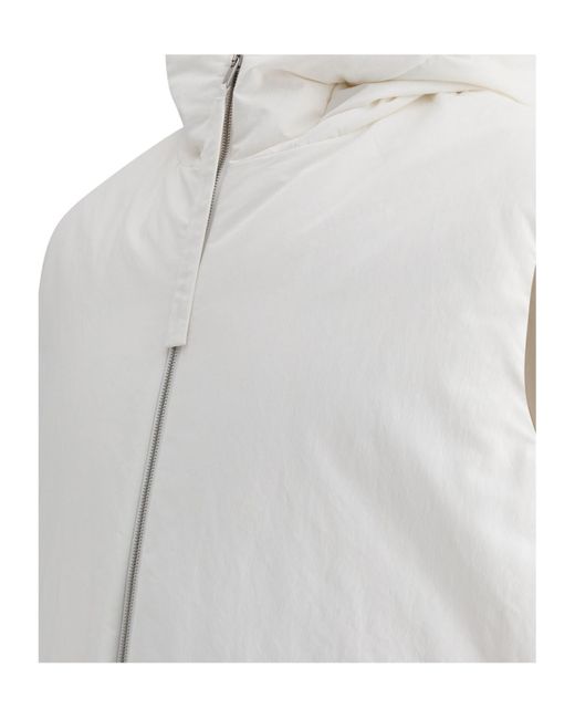 Jil Sander White Zip-Up Gilet for men