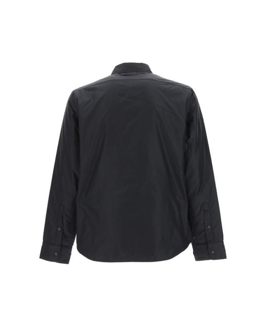 Aspesi Blue Buttoned Long-Sleeved Overshirt for men
