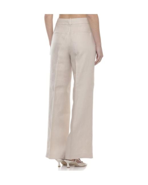 Peserico White Wide-Leg Linen Pants