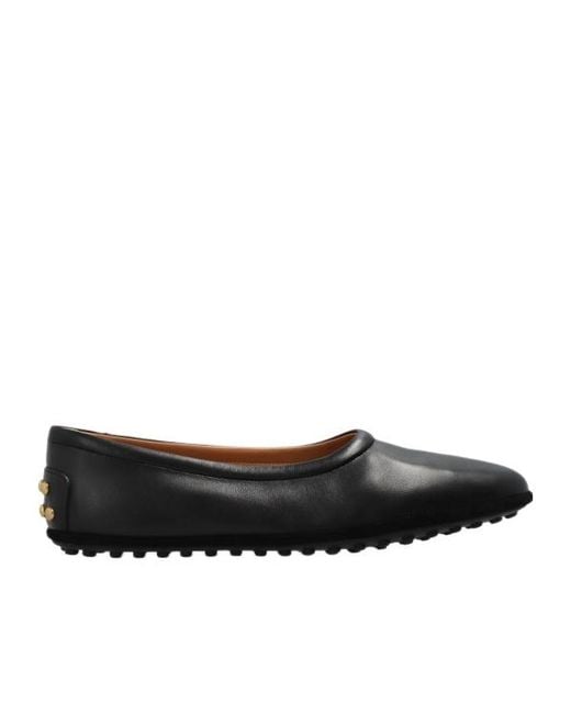 Tod's Black Embellished Ballerina Flats