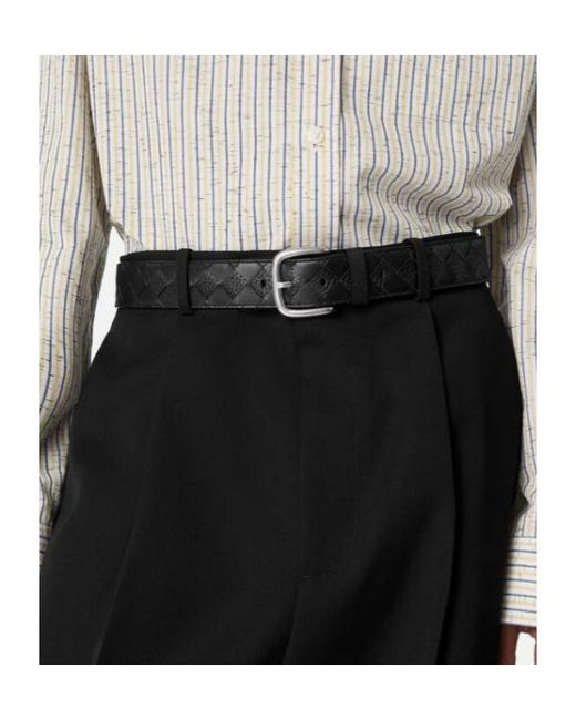 Bottega Veneta Black Intrecciato Belt for men