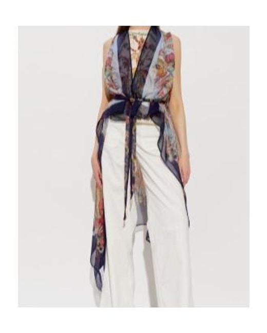 Etro Multicolor Pattern-Printed Asymmetrical Hem Gilet
