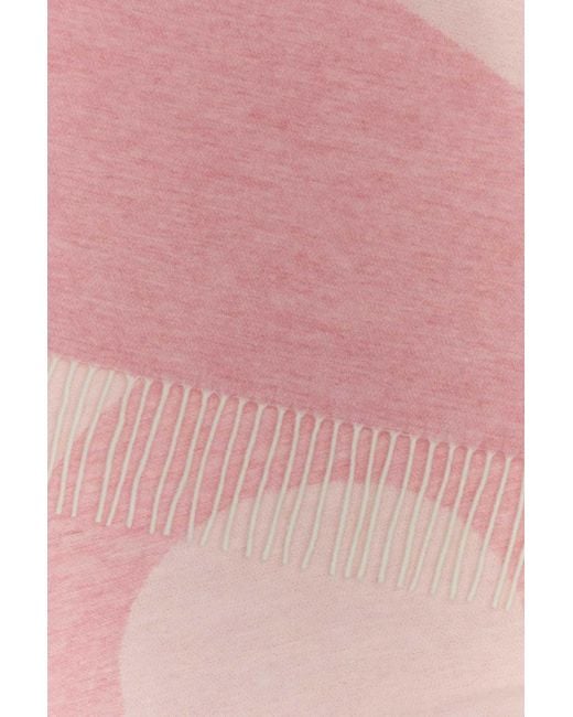 A.P.C. Pink Logo Detailed Fringed Scarf for men