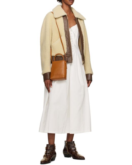 Chloé Brown Chloé Sense Micro Tote Bag