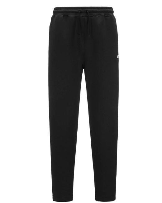 K-Way Black Drawstring Tapered Pants for men