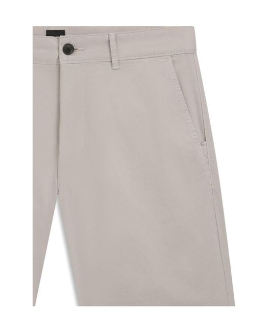 Boss White Versatile Slim-Fit Shorts for men