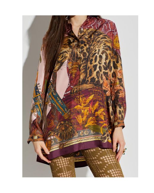 Etro Multicolor Placed Print Long Shirt