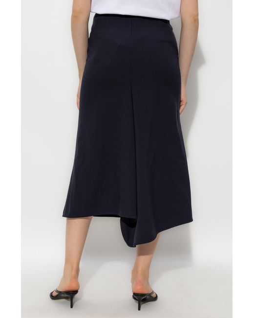 Victoria Beckham Blue Asymmetric Hem Flare Midi Skirt
