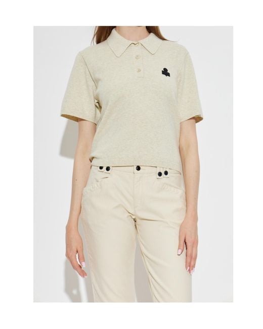 Isabel Marant White Short-Sleeved Polo Shirt