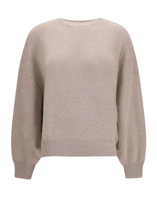 Lisa Yang Brown Veira Ribbed Knit Sweater