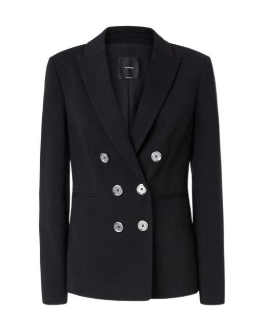 Pinko Black Full Milano-Knit Blazer