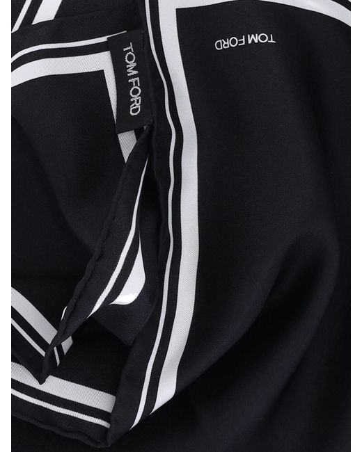 Tom Ford Black Frame Pocket Square Scarf for men