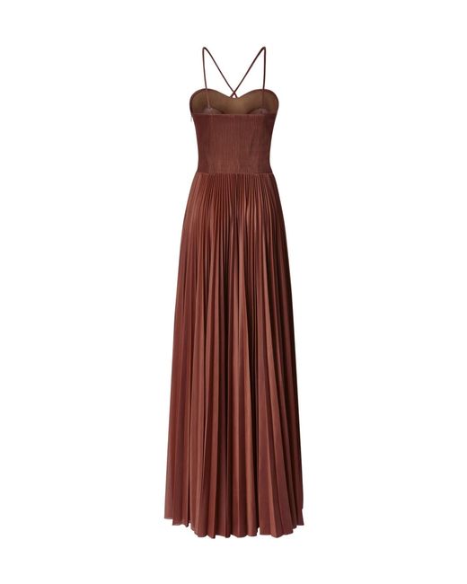 Pinko Purple Cross Shoulder Strap Pleated Maxi Dress