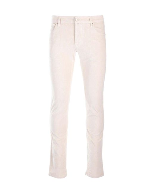 Jacob Cohen White Belt-Loop Casual Pants for men