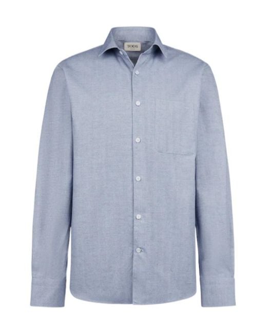 Tod's Blue Long-Sleeved Shirt for men