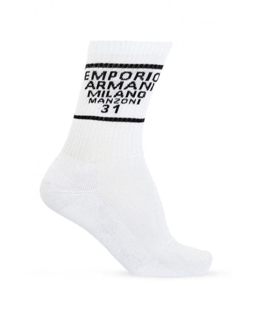 Emporio Armani White Two Pairs Of Logo Socks Set for men