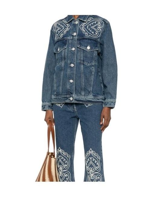 Farm Rio Blue Long-Sleeved Denim Jacket