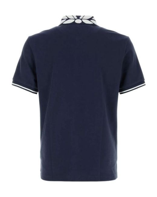 MCM Blue Logo Embroidered Short-Sleeved Polo Shirt