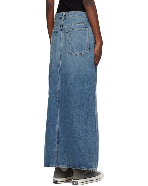 Agolde Blue Leif Denim Maxi Skirt