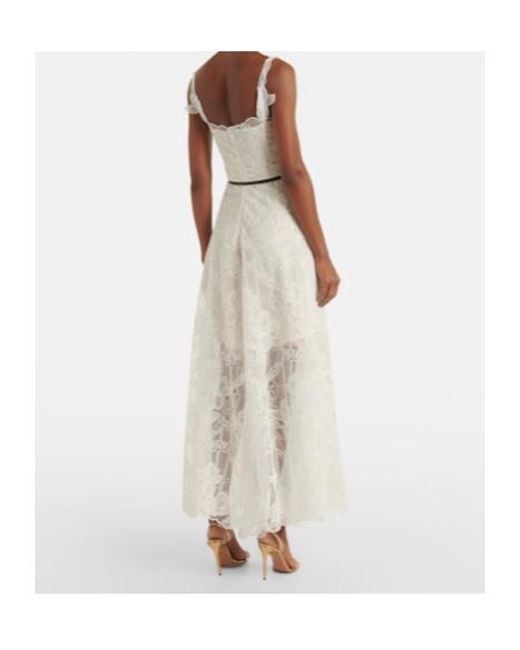 Oscar de la Renta White Lace Gown