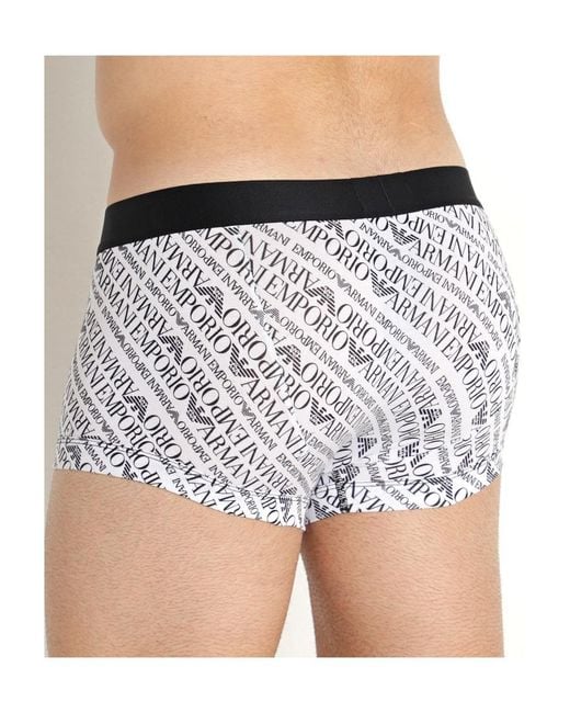 Emporio Armani Gray Logo-Print Boxer Pants for men