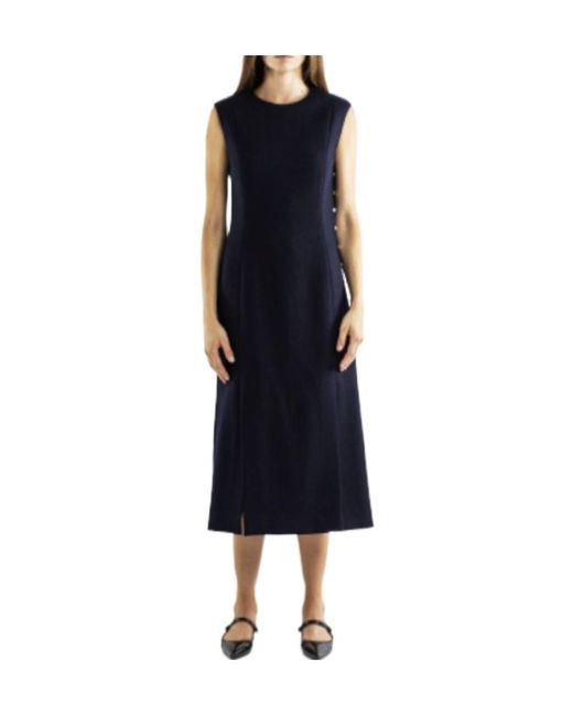 Thom Browne Blue Wool Midi Dress