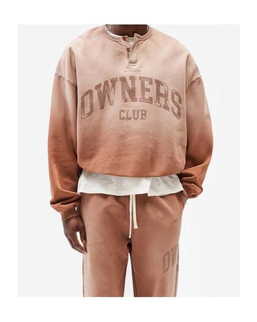 Represent Brown Owners Club Henley Sweatshirt for men