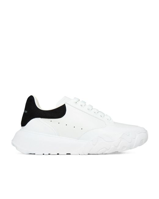McQueen White Lace-Up Casual Sneakers