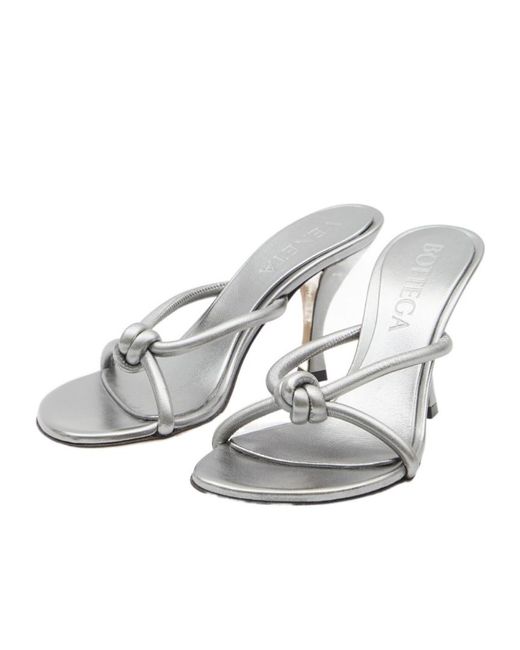 Bottega Veneta White Blink Mules