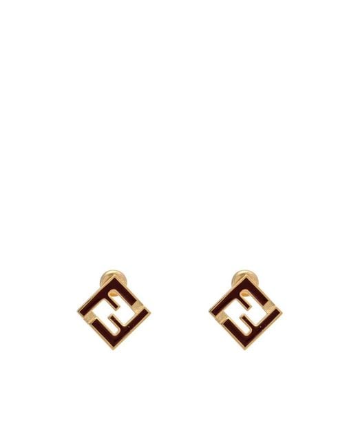 Fendi White Dangle Earrings