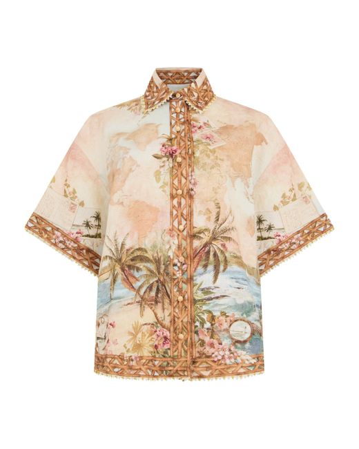 Zimmermann Natural Mahon Short-Sleeved Shirt