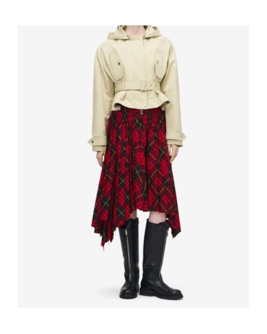 McQueen Red Belted Peplum Jacket
