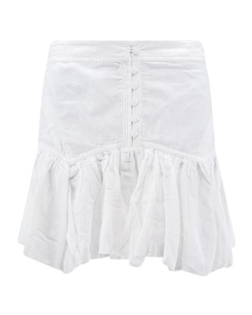 Isabel Marant White Zippered Skirt