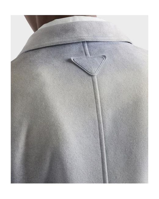 Prada Gray Suede Caban Jacket for men