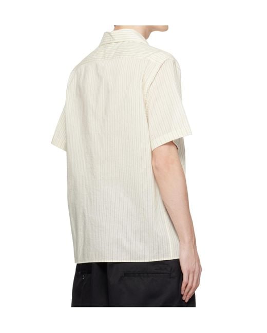 Maison Margiela White Short-Sleeve Silk Shirt for men
