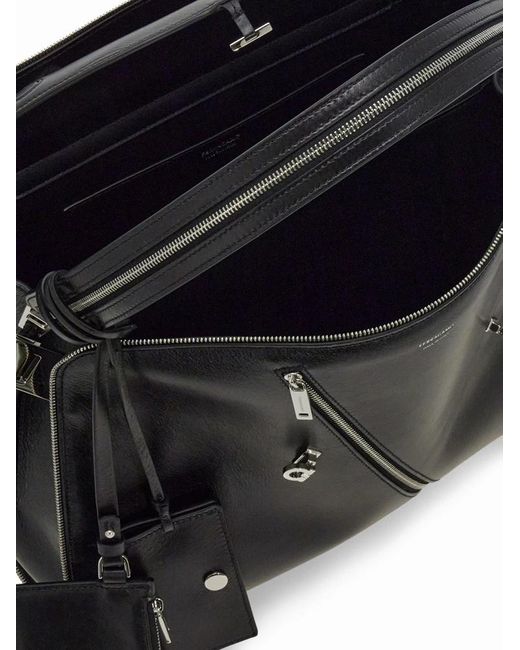 Ferragamo Black Hug Soft Shoulder Bag (L)