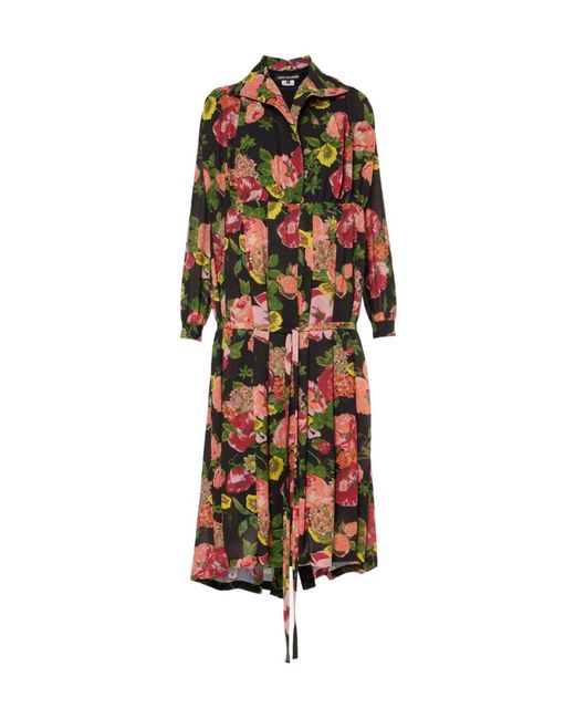 Junya Watanabe Multicolor Long-Sleeved Knitted Midi Dress