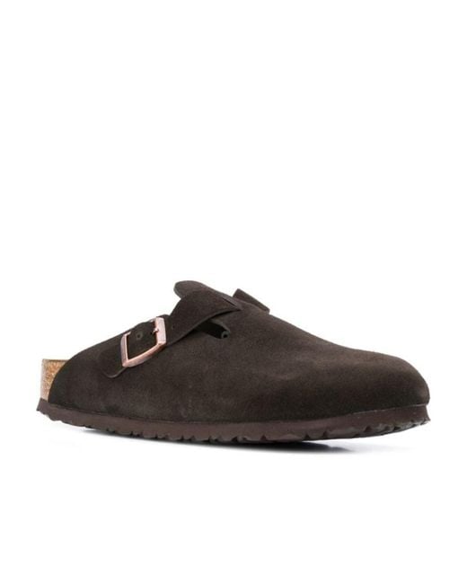 Birkenstock Brown Buckle Detailed Slip-On Sandals for men