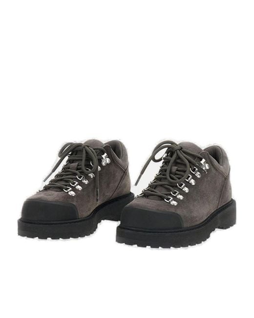 Diemme Brown Round Toe Lace-Up Sneakers for men