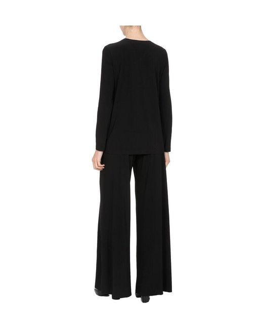 Norma Kamali Black Long-Sleeve Top