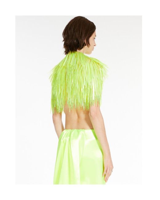 Sportmax Green Sequin-Decorated T-Shirt