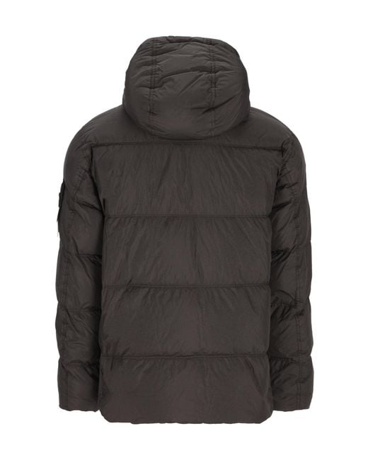 Stone Island Black Long-Sleeved Padded Jacket for men