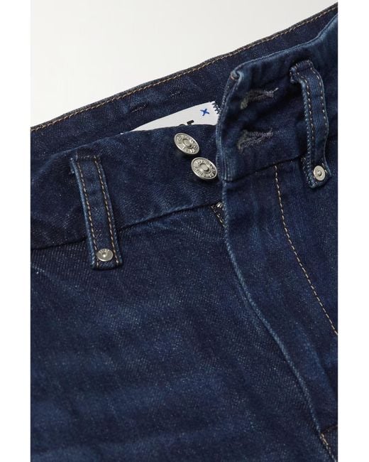 PAIGE Blue High-Rise Flared Cargo Jeans